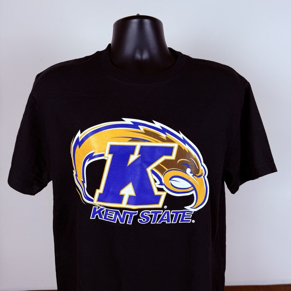 Kent State Golden‎ Flashes Cotton T-shirt By Oarsman 913 Black Men's Small Nwt